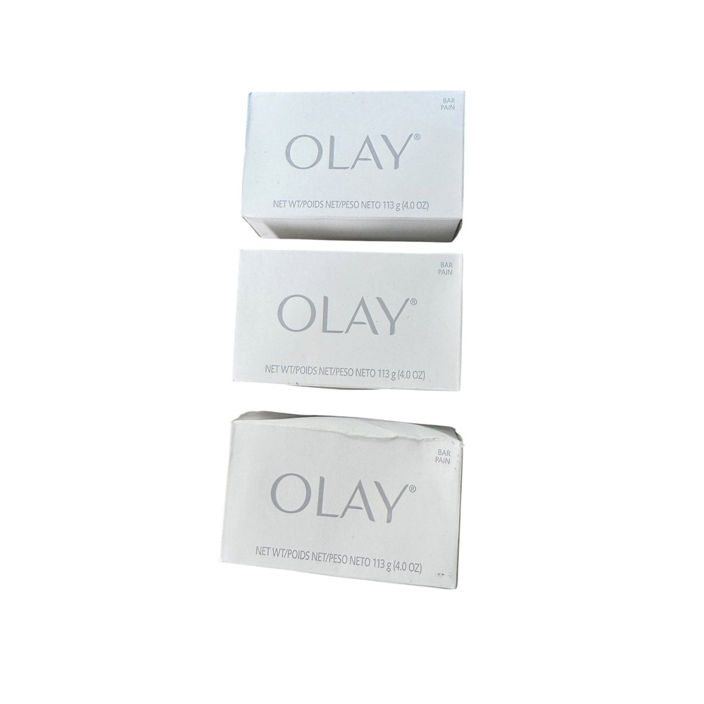 Olay Bar Soap Bundle 3 Pack 4.0 oz Each Cleansing Bars White Box 2041U1B1
